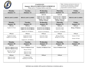 January 2016 Exam Schedule