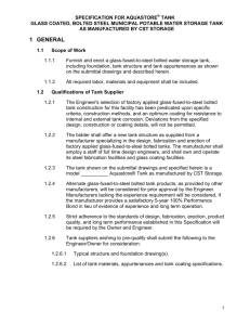 Standard Specification Aquastore