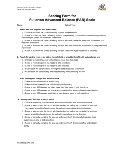 Scoring Form for Fullerton Advanced Balance (FAB) Scale