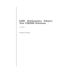 GRE Mathematics Subject Test GR0568 Solutions