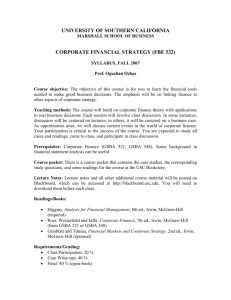 university of southern california corporate financial