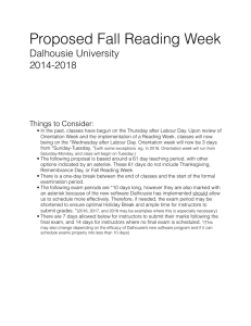 Fall Reading Week Proposal