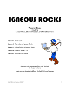 igneous rocks - Math/Science Nucleus