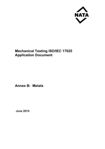 Mechanical Testing Annex B: Metals