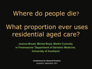 Where do people die: what proportion use residential care?