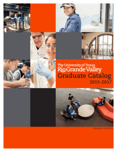 Graduate Catalog - University of Texas Rio Grande Valley