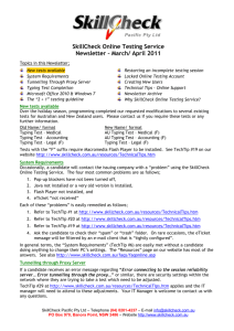 SkillCheck Online Testing Service Newsletter – March/ April 2011