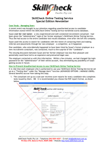SkillCheck Online Testing Service Special Edition Newsletter