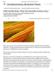 GMOs - Health Effects