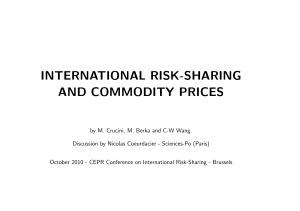 INTERNATIONAL RISK-SHARING AND COMMODITY PRICES