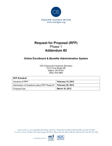 Request for Proposal (RFP) Phase 1 Addendum #2