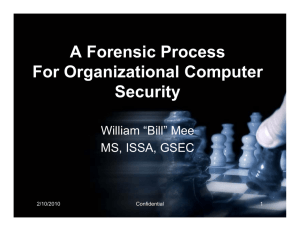 A Forensic Process For Organizational Computer Security