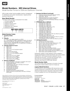 WD Model Numbers Info Sheet