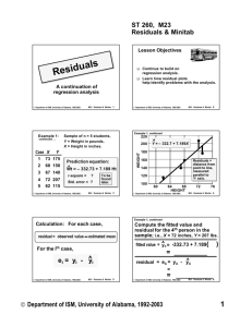 M23- Residuals & Minitab Handout