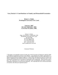 Gary Becker's Contributions to Family and Household Economics