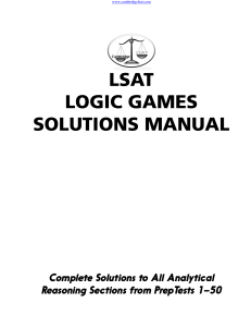 lsat logic games solutions manual