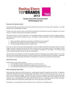 Sunday Times/TNS Top Brands 2013 Methodological note