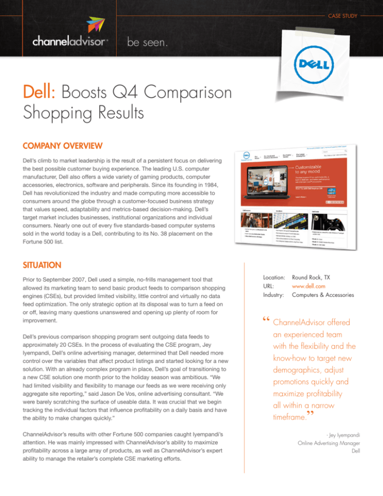 Dell Boosts Q4 Comparison Shopping Results
