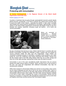 Protecting with immunization - World Health Organization, South
