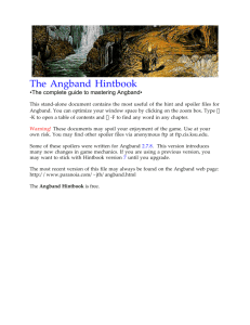 The Angband Hintbook