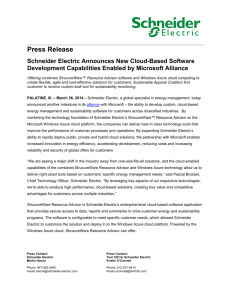 Press Release: Schneider Electric Announces New Cloud