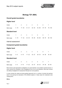 Biology TZ1 (IBA) - Year 2 Main page