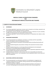 MEDICAL COUNCIL ACCREDITATION STANDARDS FOR