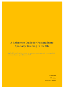 A Reference Guide for Postgraduate Specialty Training in the UK