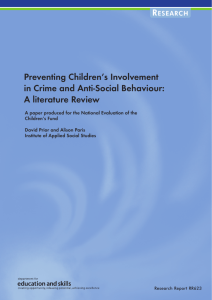 Preventing Children's Involvement in Crime and Anti