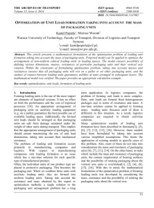 Optimization of Unit Load formation taking into account the mass of