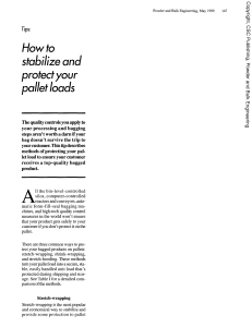 How to stabilize and protect your pallet loads