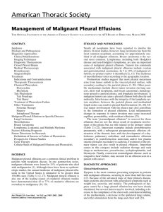 Management of Malignant Pleural Effusions