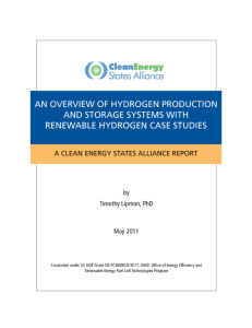 An Overview of Hydrogen Production and Storage Systems with