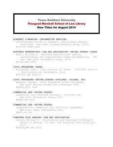 August 2014 - Thurgood Marshall School of Law