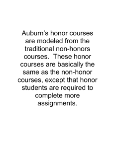 Auburn's honor courses are modeled from the traditional non