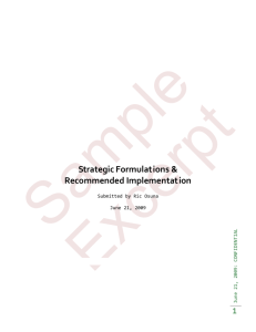 Strategic Formulations & Recommended Implementation