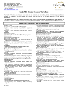 Health FSA Eligible Expense Worksheet