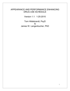 Appearance and Performance Enhancing Drug Use Schedule