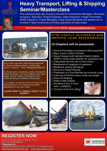 Heavy Transport, Lifting & Shipping Seminar/Masterclass