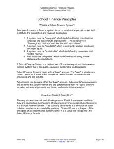 School Finance Principles - Colorado School Finance Project