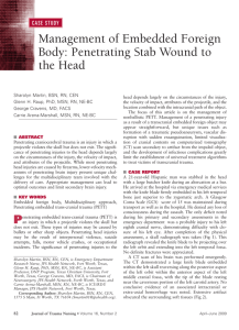 Management of Embedded Foreign Body: Penetrating Stab Wound