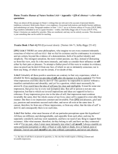 Hume Treatise Human of Nature Section 1.4.6 + Appendix + §28 of