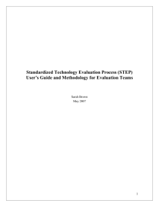 Standardized Technology Evaluation Process (STEP) User's Guide