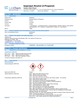 Material Safety Data Sheet Isopropyl Alcohol