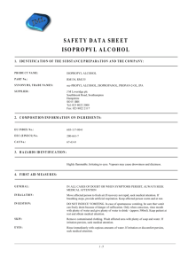 safety data sheet isopropyl alcohol