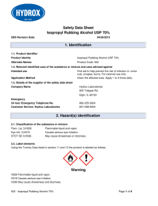 Safety Data Sheet Isopropyl Rubbing Alcohol USP 70% 1