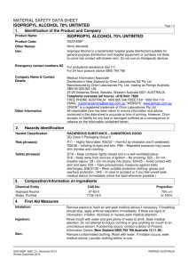 MATERIAL SAFETY DATA SHEET ISOPROPYL ALCOHOL 70