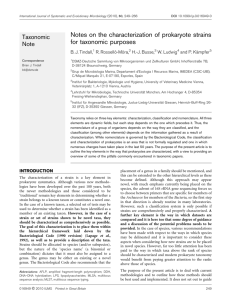 Notes on the characterization of prokaryote strains for taxonomic