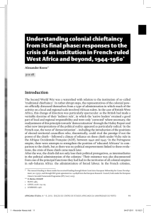 Understanding colonial chieftaincy from its final phase: responses to