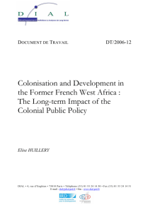 Colonisation and Development in the Former French